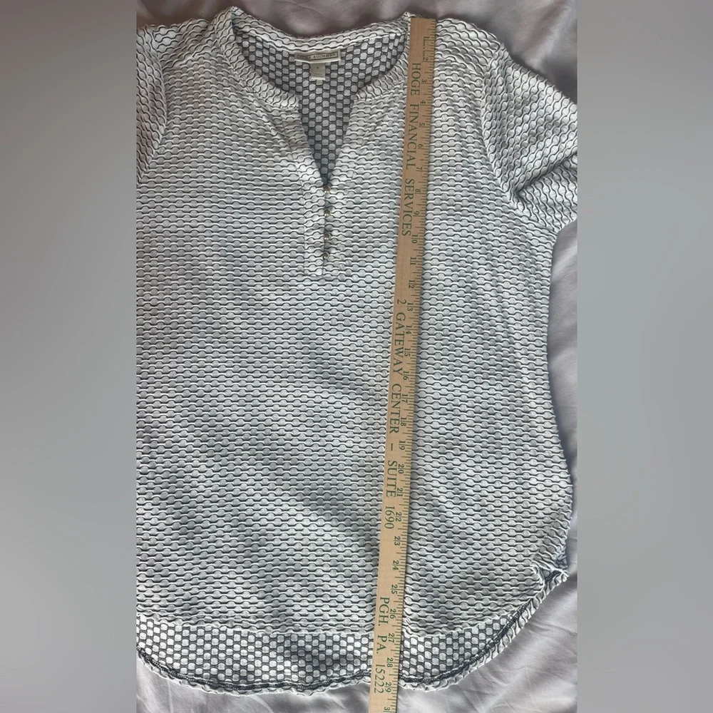 Dana Buchman Pullover Knit Top Black/ White Honeycomb Pattern 3/4 Sleeve Size L - Picture 8 of 8